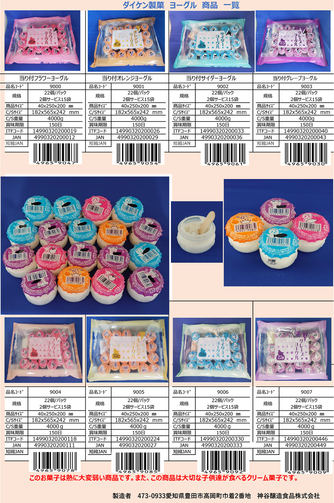 ダイケン製菓　ヨーグル　商品一覧